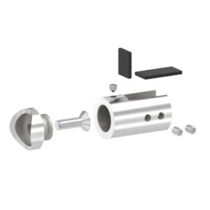 Supporto vetro DX per tubo 42,4 mm AISI 304 satinato