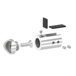 Supporto vetro DX per tubo 42,4 mm AISI 304 satinato