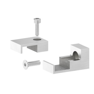 Supporto profilo lamiera 20x20 con attacco tubo AISI 304