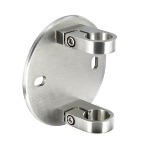 Piastra di ancoraggio laterale per tubo d. 48,3x2mm aisi 304