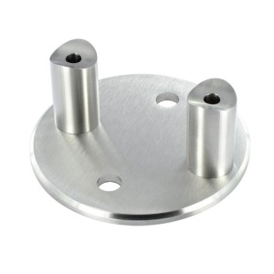 Piastra di ancoraggio laterale H48mm per tubo d. 42,4mm aisi 304