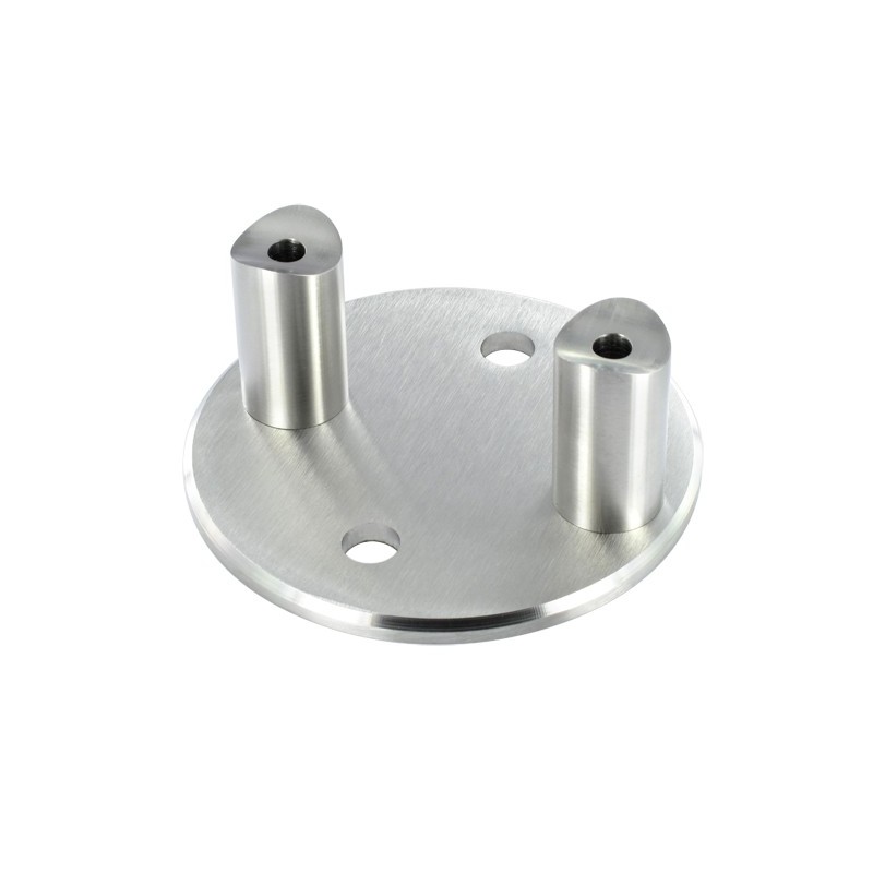 Piastra di ancoraggio laterale H48mm per tubo d. 42,4mm aisi 304