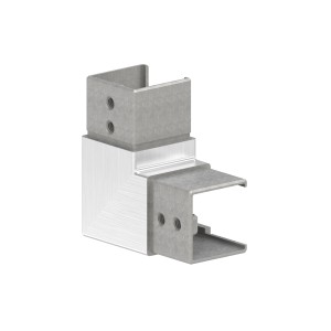 Raccordo orizzontale 90° tubo quadro AISI 304 satinato
