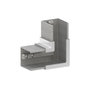 Raccordo orizzontale 90° tubo quadro AISI 304 satinato