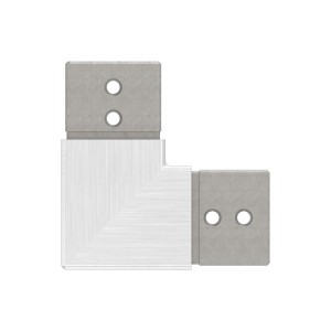 Raccordo orizzontale 90° tubo quadro AISI 304 satinato