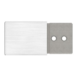 Raccordo verticale 90° tubo quadro AISI 304 satinato