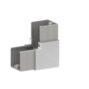 Raccordo verticale 90° tubo quadro AISI 304 satinato