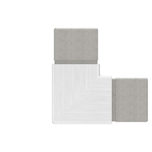 Raccordo verticale 90° tubo quadro AISI 304 satinato