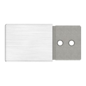 Raccordo verticale 90° tubo quadro AISI 304 satinato