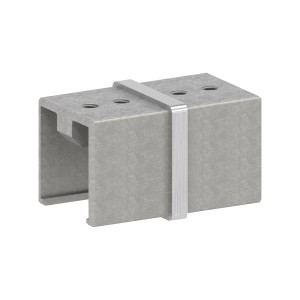 Raccordo diritto per tubo quadro AISI 304 satinato