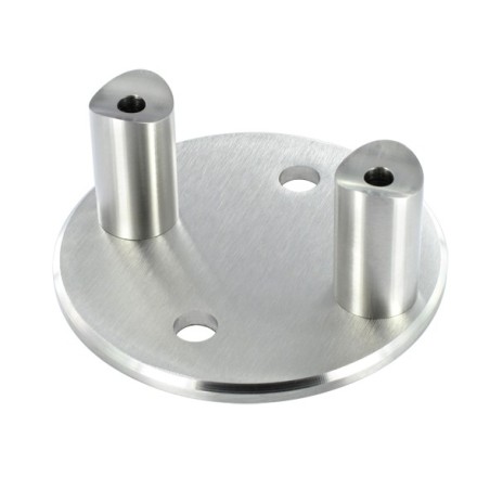 Piastra di ancoraggio laterale H48mm per tubo d. 48,3mm aisi 304