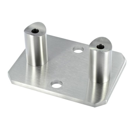 Piastra di ancoraggio laterale H48mm per tubo d. 42,4mm aisi 304