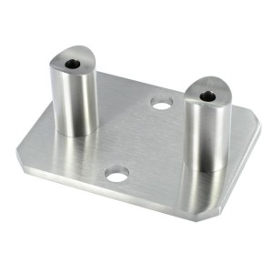 Piastra di ancoraggio laterale H48mm per tubo d. 48,3mm aisi 304