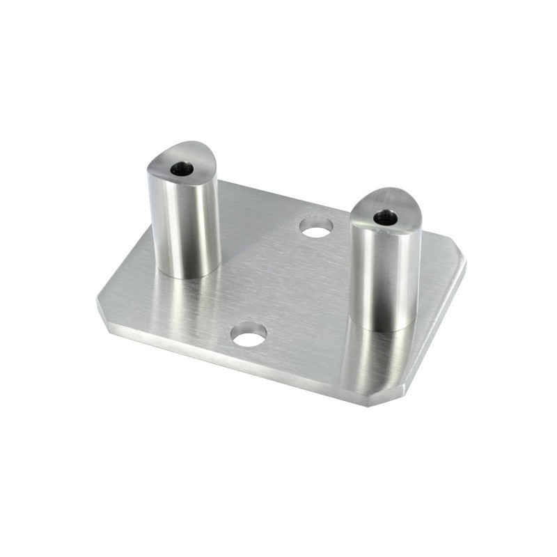 Piastra di ancoraggio laterale H48mm per tubo d. 48,3mm aisi 304