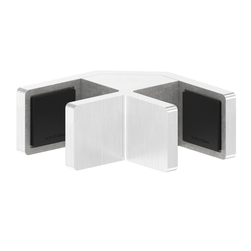 Allineatore vetro 90° AISI 304 satinato 16,76-17,52mm
