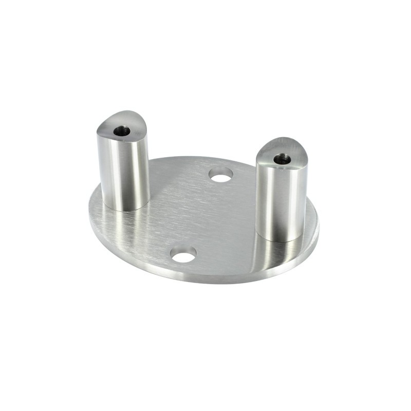 Piastra di ancoraggio laterale H48mm per tubo d. 48,3mm aisi 304