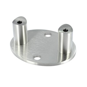 Piastra di ancoraggio laterale H48mm  per tubo d. 33,7mm aisi 304