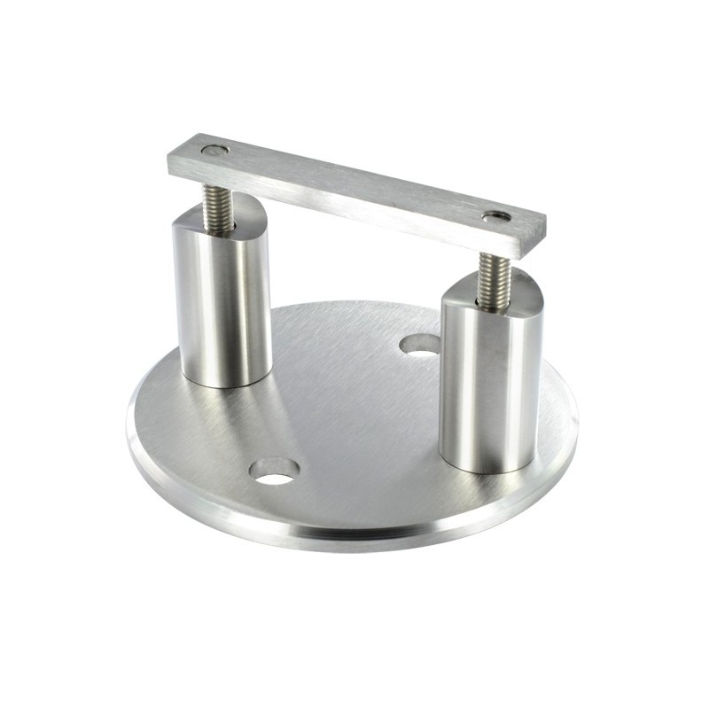 Piastra di ancoraggio rotonda H48mm per tubo d. 33,7mm aisi 304