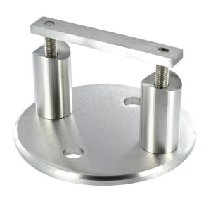 Piastra di ancoraggio rotonda H48mm per tubo d. 42,4mm aisi 304