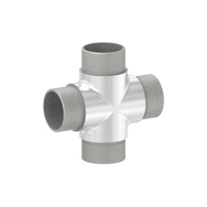 Raccordo a croce per tubo 33,7x2 mm AISI 304 sat.