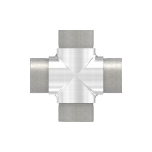 Raccordo a croce per tubo 33,7x2 mm AISI 304 sat.
