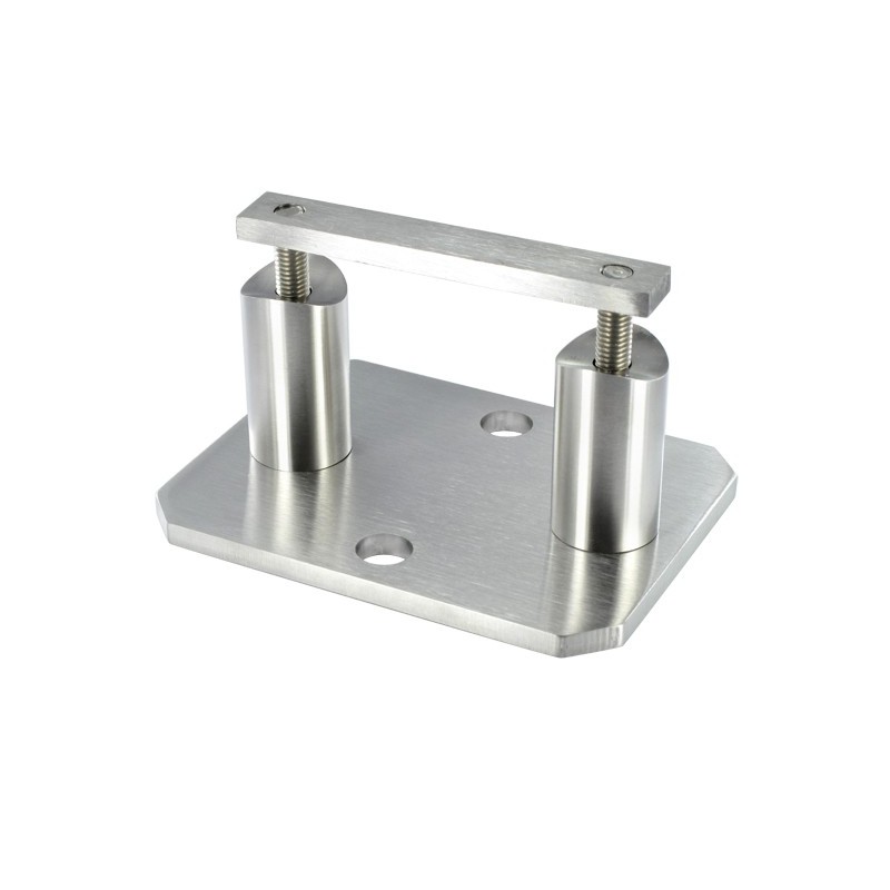 Piastra di ancoraggio rettangolare H48mm per tubo d. 42,4mm aisi 304 