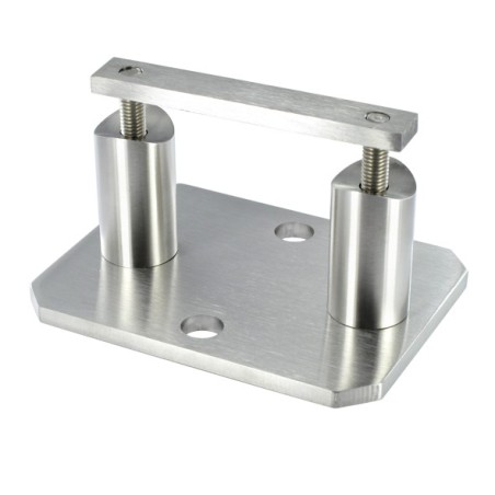 Piastra di ancoraggio rettangolare H48mm per tubo d. 42,4mm aisi 304 