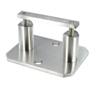 Piastra di ancoraggio rettangolare H48mm per tubo d. 42,4mm aisi 316