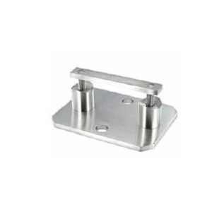 Piastra di ancoraggio rettangolare H28mm per tubo d. 42,4mm aisi 304 