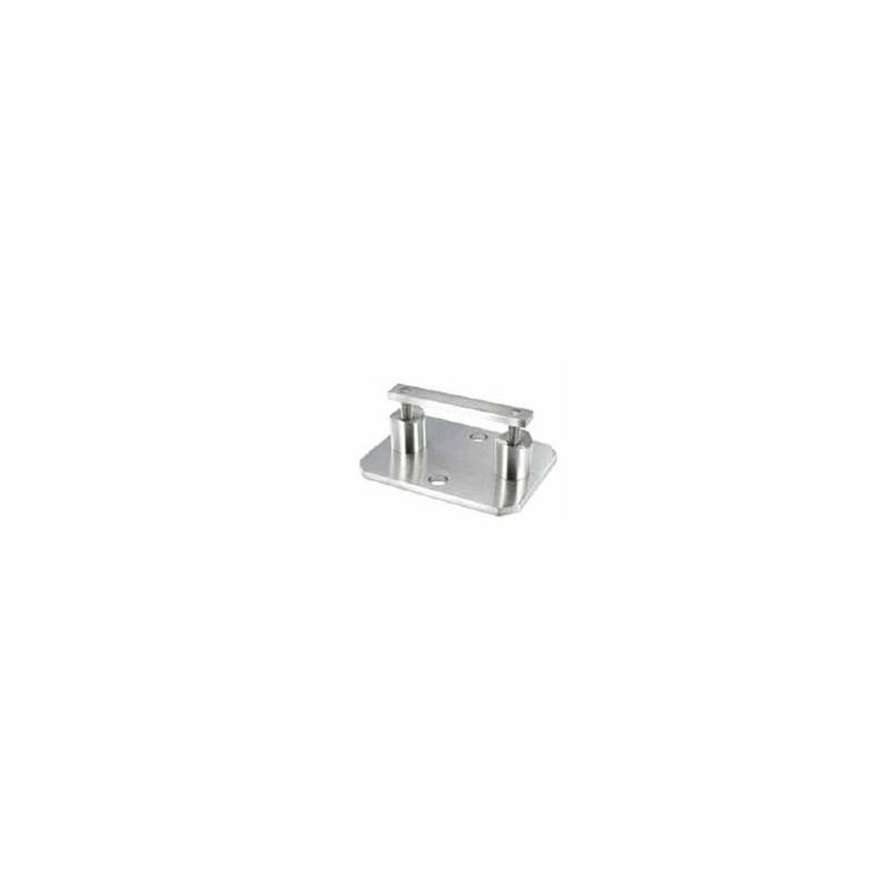 Piastra di ancoraggio rettangolare H28mm per tubo d. 42,4mm aisi 316 