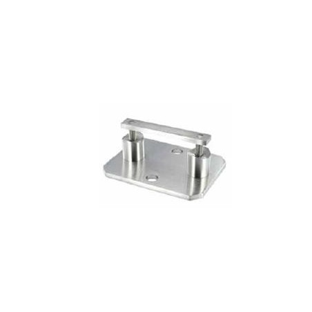 Piastra di ancoraggio rettangolare H28mm per tubo d. 42,4mm aisi 316 