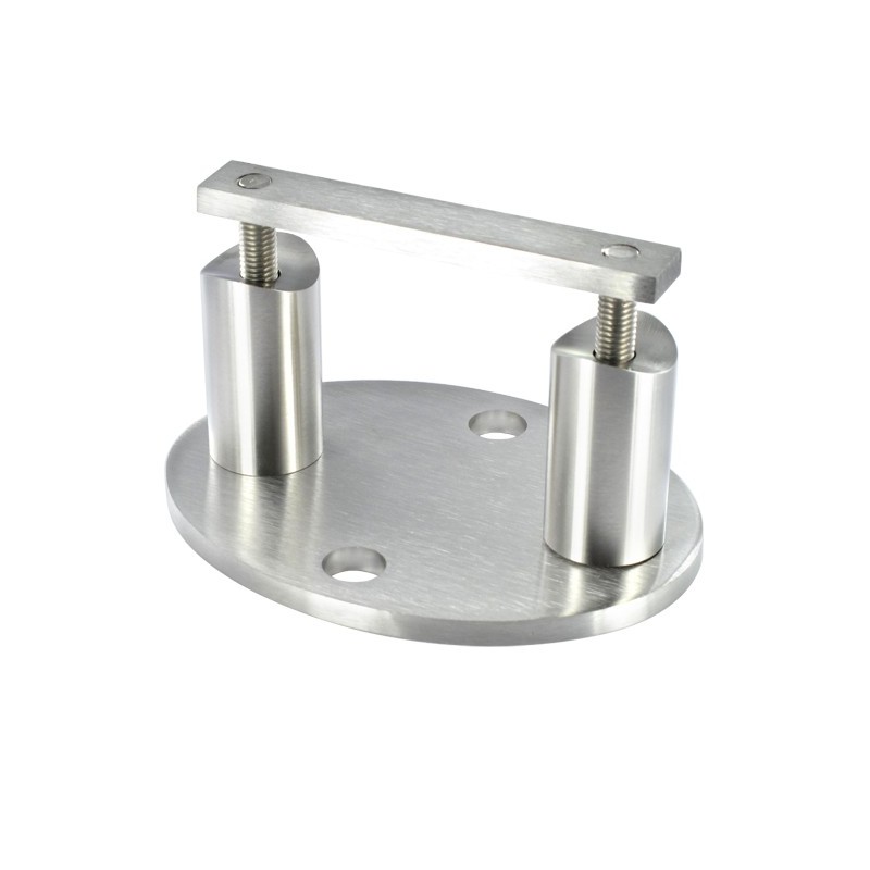 Piastra di ancoraggio ovale H48mm per tubo d. 33,7mm aisi 304