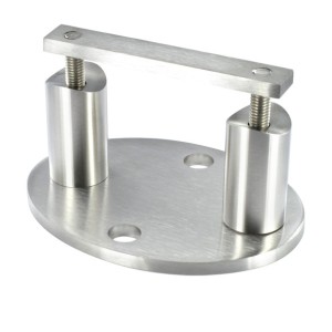 Piastra di ancoraggio ovale H48mm per tubo d. 48,3mm aisi 304