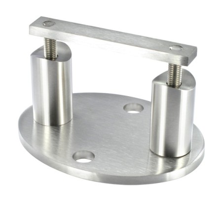 Piastra di ancoraggio ovale H48mm per tubo d. 48,3mm aisi 304