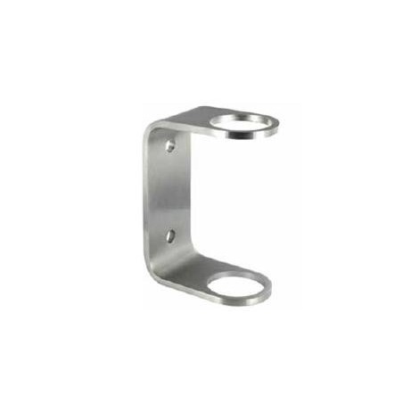 Piastra di ancoraggio laterale con due fori per tubo d. 48,3mm aisi 304