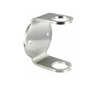 Piastra di ancoraggio laterale con due fori per tubo d. 42,4mm aisi 304