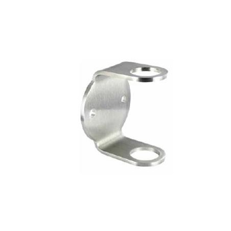 Piastra di ancoraggio laterale con due fori per tubo d. 42,4mm aisi 304