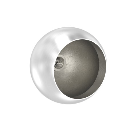 Terminale sferico Ø55 per tubo 42,4 mm AISI 316 sat.
