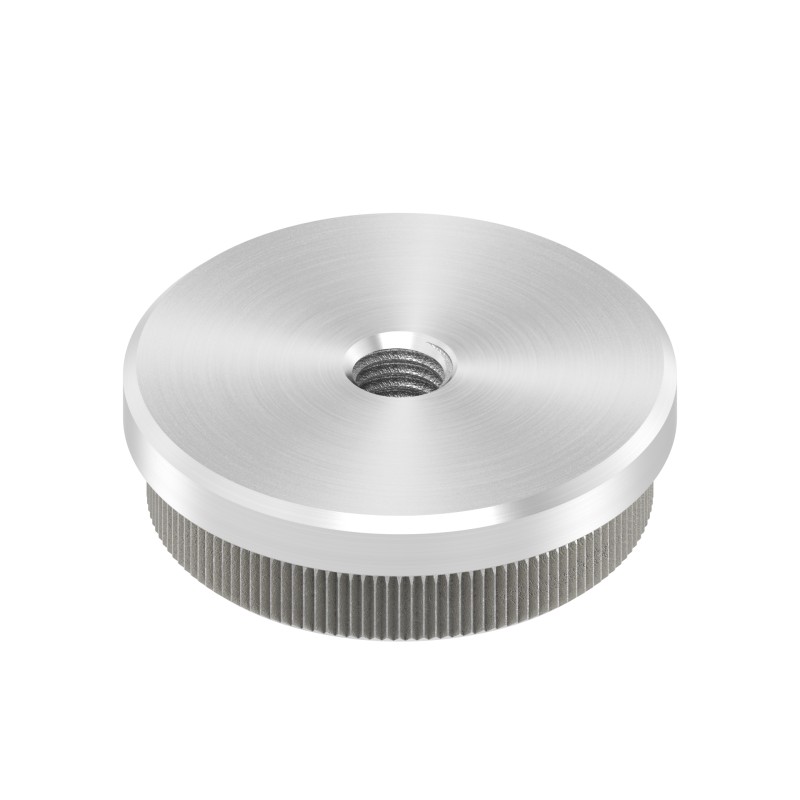 Terminale piatto pieno tubo 33,7x2 mm M8 AISI 304
