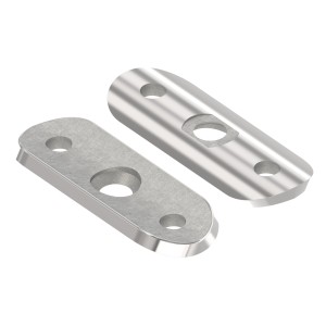 Piastra di collegamento tubo Ø42,4 mm AISI 316 lucido