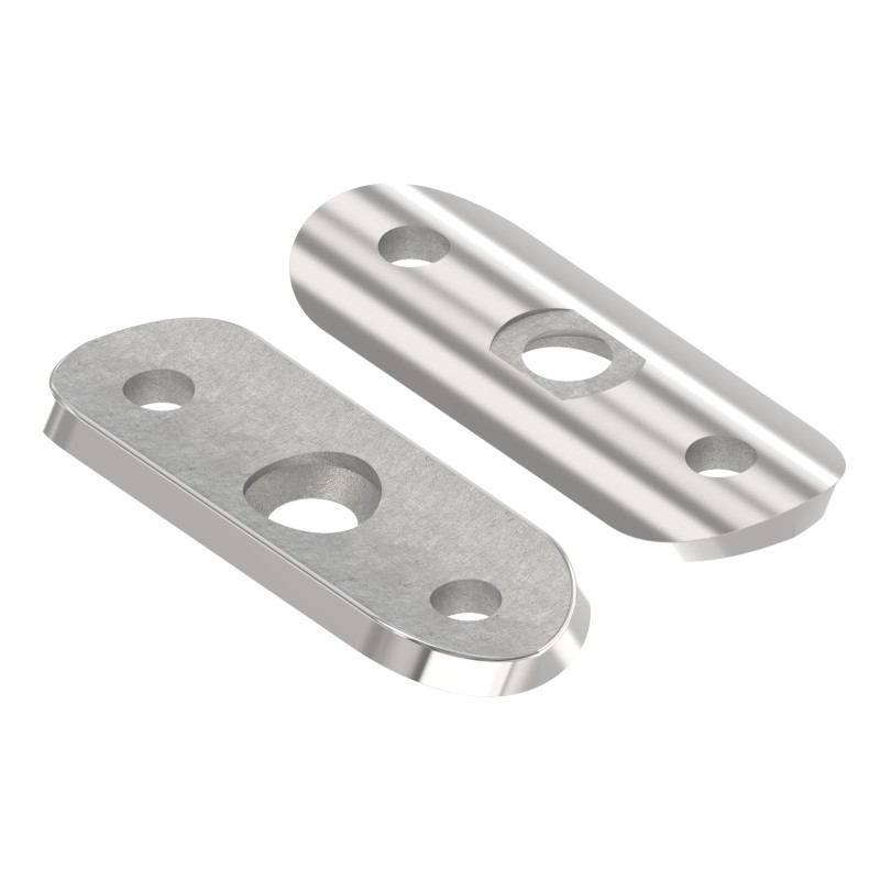 Piastra di collegamento tubo Ø42,4 mm AISI 316 lucido