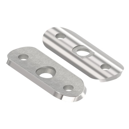 Piastra di collegamento tubo Ø42,4 mm AISI 316 lucido