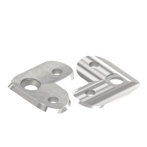 Piastra di collegamento 90° Ø42,4 mm AISI 316 lucido