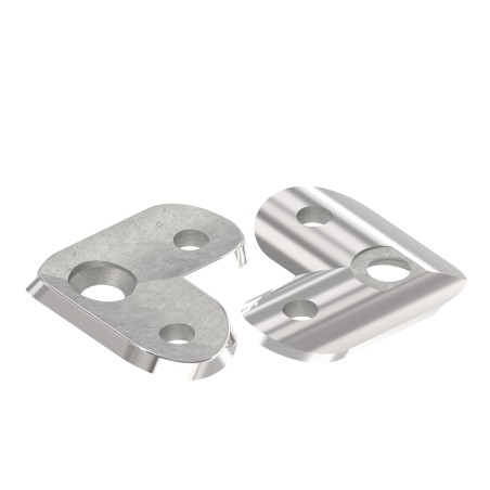 Piastra di collegamento 90° Ø42,4 mm AISI 316 lucido