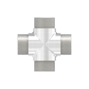 Raccordo a croce per tubo 42,4x2 mm AISI 304 satinato