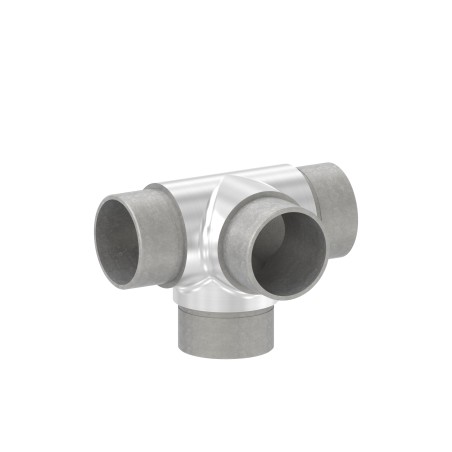 Raccordo a 4 vie per tubo 42,4x2 mm AISI 304 sat.