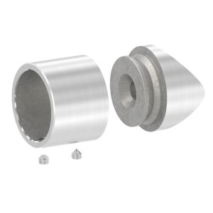 Raccordo per tubo 33,7 mm con attacco 42,4 mm AISI 304
