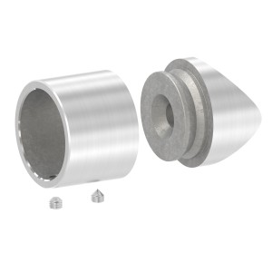 Raccordo per tubo 33,7 mm con attacco 42,4 mm AISI 304