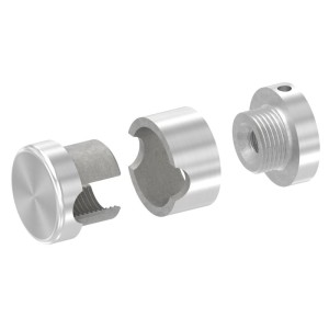 Supporto base per tondino Ø10 mm M8 in AISI 304 sat.