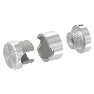 Supporto base per tondino Ø10 mm M8 in AISI 304 sat.